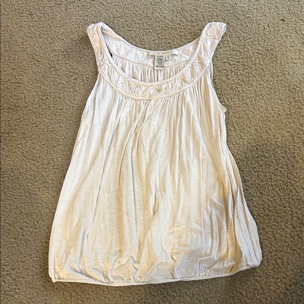Max Studio Cream Sleeveless Tank Top